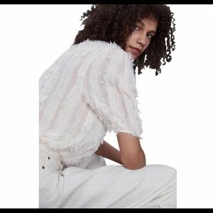 Zara feathered design blouse